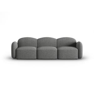 Canapé 3 places en tissu chenille gris foncé mélange