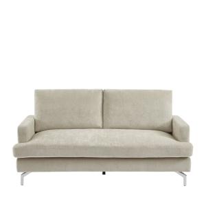 Canapé 3 places en tissu pieds chrome - Beige