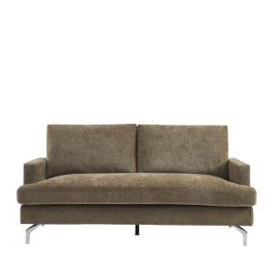 Canapé 3 places en tissu pieds chrome - Marron glacé