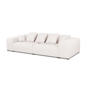 Canapé 3 places en tissu structuré blanc
