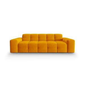 Canapé 3 places en tissu velours orange