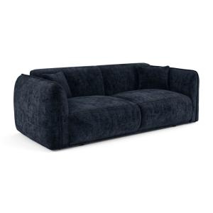 Canapé 3 places en velours à motifs bleu nuit