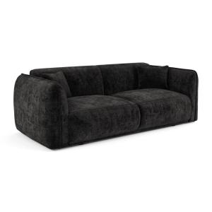 Canapé 3 places en velours à motifs noir