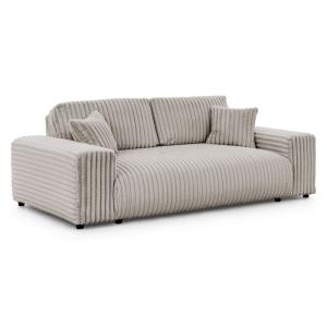 Canapé 3 places en velours côtelé gris clair 213x108x79 cm…