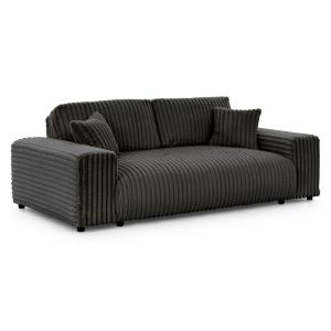 Canapé 3 places en velours côtelé gris foncé 213x108x79 cm…