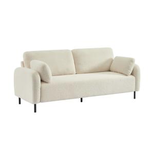 Canapé 3 places eucalyptus, bouclette crème