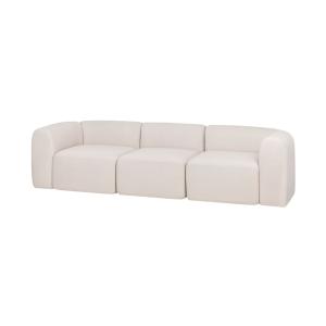 Canapé 3 places Flom 262 cm aux formes arrondies, beige fro…