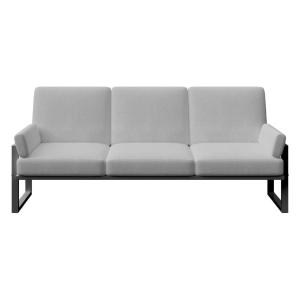 Canapé 3 places gris clair - cadre anthracite