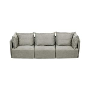 Canapé 3 places gris clair en polyester