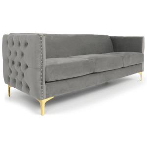 Canapé 3 places joshua velours argent