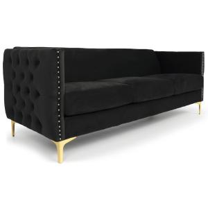Canapé 3 places joshua velours noir