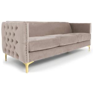 Canapé 3 places joshua velours taupe