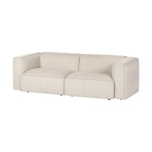 Canapé 3 places Lobi beige en tissu velours côtelé 243 cm