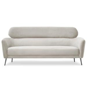 Canapé 3 places moderne avec haut dossier tissu doux beige