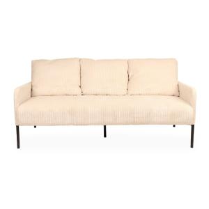 Canapé 3 places moderne et élégant velours côtelé beige