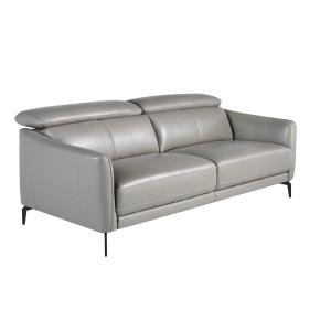 Canapé 3 places rembourré en cuir gris