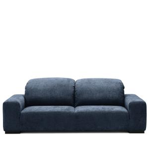 Canapé 3 places têtières réglables tissu chenille - Bleu ma…