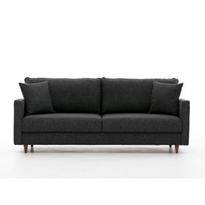 Canapé 3 places tissu anthracite dossier haut