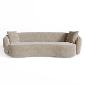 Canapé 3 places tissu tramé toucher doux taupe 210cm