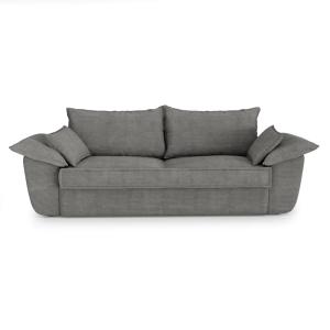 Canapé 3 places velours côtelé gris anthracite 230cm
