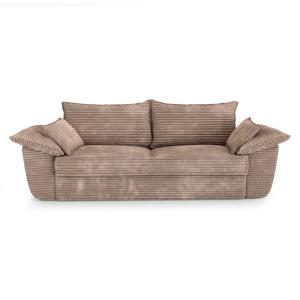 Canapé 3 places velours côtelé XXL taupe 230cm