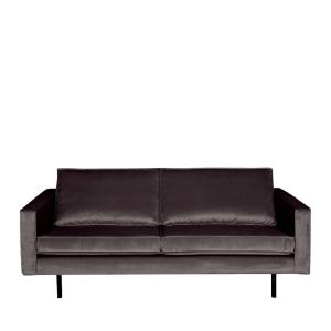 Canapé 3 places vintage en velours - Gris anthracite