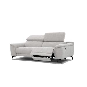 Canapé 3 places XXL avec une relax électrique tissu beige c…