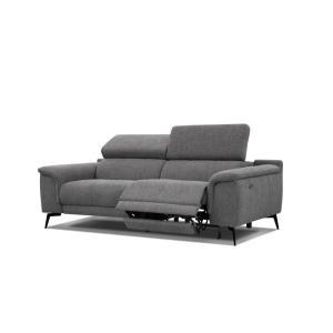 Canapé 3 places XXL avec une relax électrique tissu gris fo…