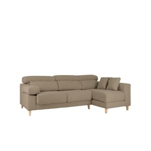 Canapé 4/5 places d'angle droit couleur marron taupe 300cm