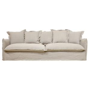 Canapé 4/5 places en lin supérieur beige