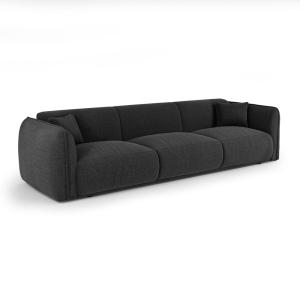 Canapé 4 places 4 places en tissu tramé toucher doux  anthr…