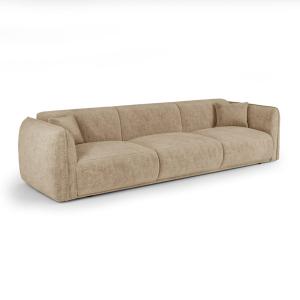 Canapé 4 places 4 places en velours à motifs beige taupe