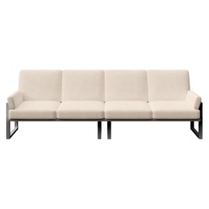 Canapé 4 places beige clair - cadre anthracite