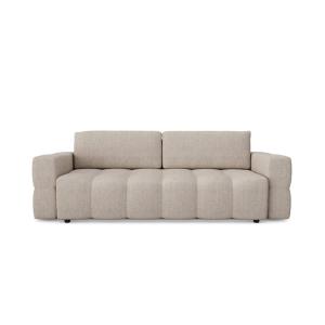 Canapé 4 places convertible coffre noyer bouclette beige