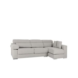 Canapé 4 places d'angle droit couleur gris clair 278cm