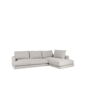 Canapé 4 places d'angle droit couleur gris clair 325cm