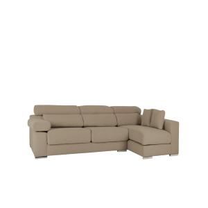 Canapé 4 places d'angle droit couleur marron taupe 278cm