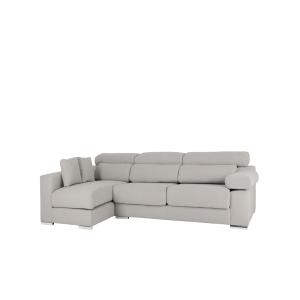 Canapé 4 places d'angle gauche couleur gris clair 278cm