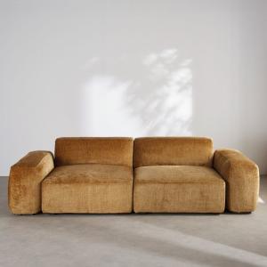 Canapé 4 places déhoussable jaune moutarde