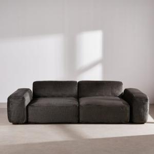 Canapé 4 places déhoussable noir charbon