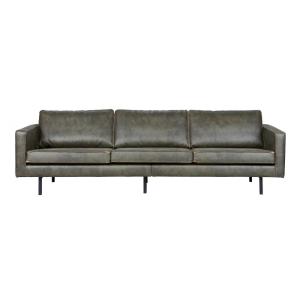 Canapé 4 places en cuir recyclé kaki