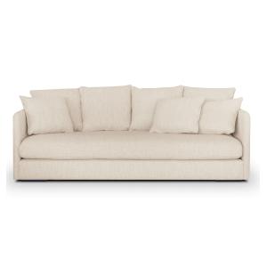 Canapé 4 places en textile tramé beige