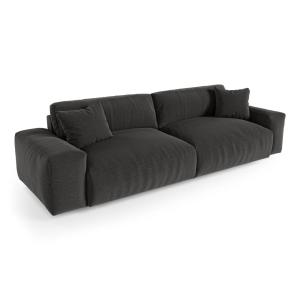 Canapé  4 places en tissu tramé toucher doux  anthracite fo…