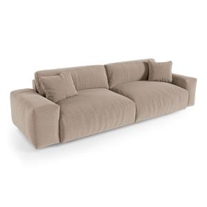 Canapé  4 places en tissu tramé toucher doux  taupe