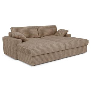 Canapé 4 places en velours côtelé xxl taupe