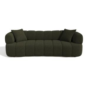 Canapé 4 places tissu bouclette kaki