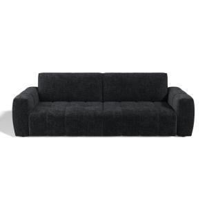 Canapé 4 places velours chenillé anthracite foncé
