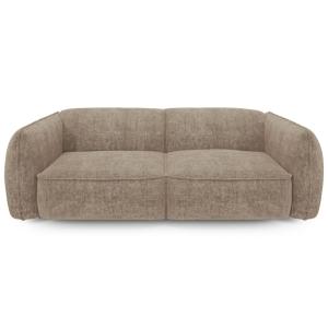 Canapé 4 places velours tramé taupe