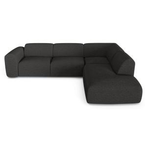 Canapé 5 places grand angle droit bouclette anthracite fonc…