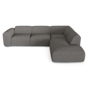 Canapé 5 places grand angle droit bouclette gris graphite
